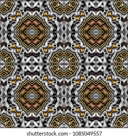 Embroidery texture with geometric ornament. Pattern for surface design, textiles, printing, wallpaper, web design, Identity