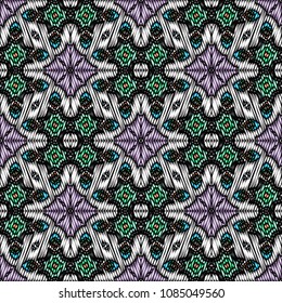 Embroidery texture with geometric ornament. Pattern for surface design, textiles, printing, wallpaper, web design, Identity