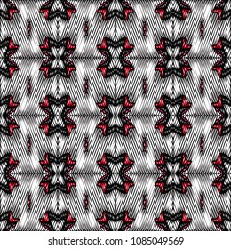 Embroidery texture with geometric ornament. Pattern for surface design, textiles, printing, wallpaper, web design, Identity