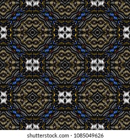 Embroidery texture with geometric ornament. Pattern for surface design, textiles, printing, wallpaper, web design, Identity