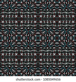 Embroidery texture with geometric ornament. Pattern for surface design, textiles, printing, wallpaper, web design, Identity