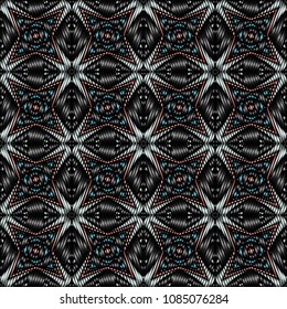 Embroidery texture with geometric ornament. Pattern for surface design, textiles, printing, wallpaper, web design, Identity