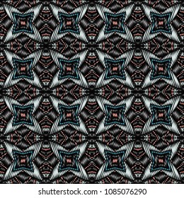 Embroidery texture with geometric ornament. Pattern for surface design, textiles, printing, wallpaper, web design, Identity