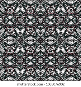 Embroidery texture with geometric ornament. Pattern for surface design, textiles, printing, wallpaper, web design, Identity
