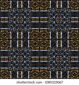 Embroidery texture with geometric ornament. Pattern for surface design, textiles, printing, wallpaper, web design, Identity