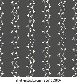 Embroidery Tie Dye Seamless Pattern. Shibory Needlework Minimalism Background. White and Black Contemporary Watercolor Japan Design. Ink Geometric Art Print. Ethnic Monochrome Macrame Imitation.