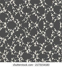 Embroidery Tie Dye Seamless Pattern. Ethnic Monochrome Macrame Imitation. Shibory Needlework Minimalism Background. Contemporary Watercolor Japan Design. White and Black Ink Geometric Art Print.