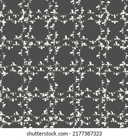 Embroidery Tie Dye Seamless Pattern. Ink Geometric Art Print. Ethnic Monochrome Macrame Imitation. Contemporary Watercolor Japan Design. Shibory Needlework Minimalism Background. White and Black