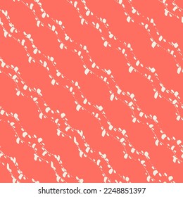 Embroidery Tie Dye Seamless Pattern. Rose Red and Beige Shibory Needlework Minimalism Background. Ink Geometric Art Print. Ethnic Monochrome Macrame Imitation. Contemporary Watercolor Japan Design.