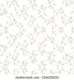 Patrón de infiltración de tinta de abadejo. Fondo del Minimalismo de la Needlework Shibory. Impresión de arte geométrico de tinta. Imitación de macrame monocromo beige y blanco. Diseño de acuarela contemporánea en Japón.