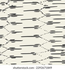 Stickereifarben Nahtlose Muster. Hintergrund der schiborischen Needlework-Minimalismus. Ethnische monochrome Macrame-Imitation. Geometrische Kunstdrucke in Weiß und Schwarz. Zeitgenössische Aquarell Japan Design.