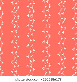 Embroidery Tie Dye Seamless Pattern. Shibory Needlework Minimalism Background. Contemporary Watercolor Japan Design. Rose Red and Beige Ink Geometric Art Print. Ethnic Monochrome Macrame Imitation.