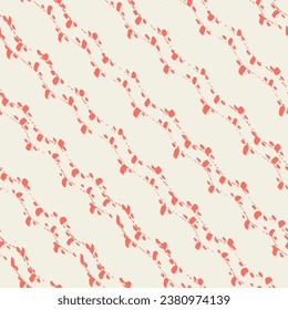 Stickereifarben Nahtlose Muster. Rose Red und Beige Shibory Needlework Minimalismus Hintergrund. Zeitgenössische Aquarell Japan Design. Tinte Geometrische Kunstdrucke. Ethnische monochrome Macrame-Imitation.