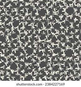 Embroidery Tie Dye Seamless Pattern. Ink Geometric Art Print. Ethnic Monochrome Macrame Imitation. White and Black Shibory Needlework Minimalism Background. Contemporary Watercolor Japan Design.