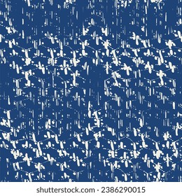 Embroidery Tie Dye Seamless Pattern. Shibory Needlework Minimalism Background. Indigo and White Ink Geometric Art Print. Contemporary Watercolor Japan Design. Ethnic Monochrome Macrame Imitation.