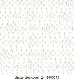 Embroidery Tie Dye Seamless Pattern. Contemporary Watercolor Japan Design. Ethnic Monochrome Macrame Imitation. Beige and White Shibory Needlework Minimalism Background. Ink Geometric Art Print.