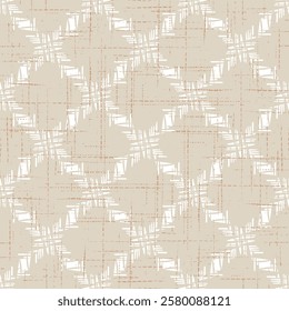 Embroidery Tie Dye Seamless texture Pattern. Brown Ethnic Monochrome Macrame Imitation.