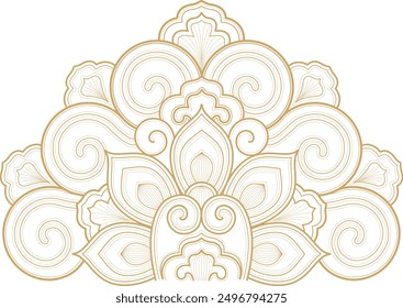 embroidery traditional asia design abstract elements