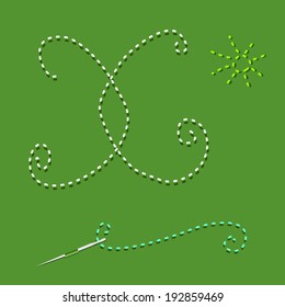 Embroidery Typography background with embroidery, types of embroidery