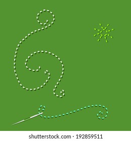 Embroidery Typography background with embroidery, types of embroidery