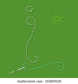 Embroidery Typography background with embroidery, types of embroidery