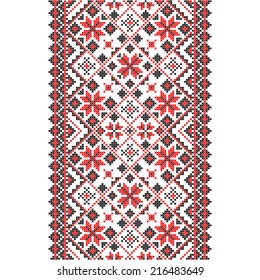 Embroidery. Ukrainian national ornament decoration