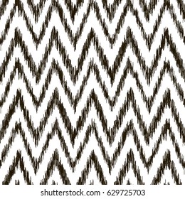 Embroidery vector design. Seamless black and white pattern in tribal style. Traditional ethnic folk motif. Aztec ikat vector background. Abstract geometric art print. Textile design, fabric hand drawn