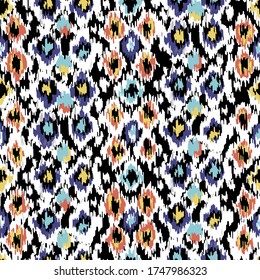 Diseño vectorial de bordado. Patrón multicolor sin foco en el estilo tribal. Motivo tradicional del folk étnico. Fondo vector de ikat azteca. Resumen de la impresión de arte geométrico. dibujado a mano. Diseño textil, tejido 