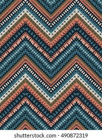 Embroidery vector design. Seamless retro pattern in tribal style. Traditional ethnic folk motif. Aztec vector background. Abstract geometric art print. hand drawn. Wallpaper, textile design, fabric. 