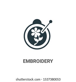 Embroidery vector icon on white background. Flat vector embroidery icon symbol sign from modern sew collection for mobile concept and web apps design.
