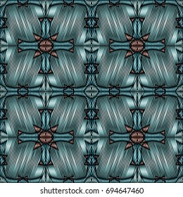 Embroidery vector ornament  with geometric colorful shape.  Endless pattern for ceramic tile, surface design, textiles, printing, wallpaper.