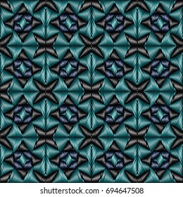 Embroidery vector ornament  with geometric colorful shape.  Endless pattern for ceramic tile, surface design, textiles, printing, wallpaper.