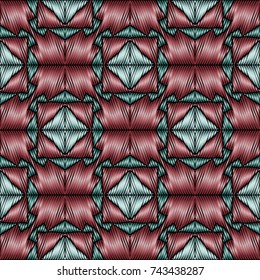 Embroidery vector ornament  with geometric colorful shape.  Endless pattern for ceramic tile, surface design, textiles, printing, wallpaper.