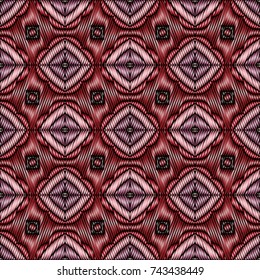Embroidery vector ornament  with geometric colorful shape.  Endless pattern for ceramic tile, surface design, textiles, printing, wallpaper.