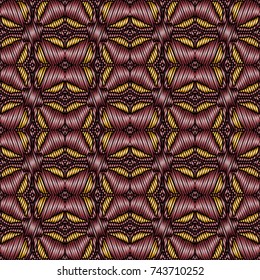 Embroidery vector ornament  with geometric colorful shape.  Endless pattern for ceramic tile, surface design, textiles, printing, wallpaper.