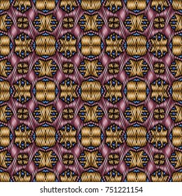 Embroidery vector ornament  with geometric colorful shape.  Endless pattern for ceramic tile, surface design, textiles, printing, wallpaper.