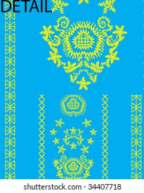 an embroidery very worked with a lot of detail in border