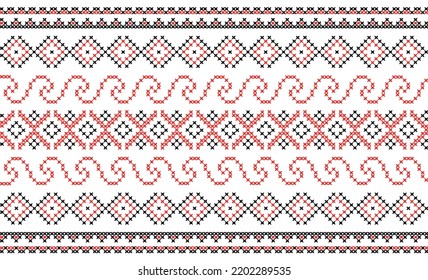 Stickereiwellen-ethnische Ornament-Muster