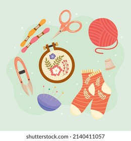 embroidery and weaving seven icons