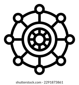 Embroidery wheel icon outline vector. Art craft. Hand bracelet