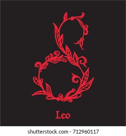Embroidery with zodiac sign. 
