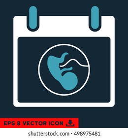 Embryo Calendar Day icon. Vector EPS illustration style is flat iconic bicolor symbol, blue and white colors.
