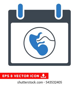 Embryo Calendar Day icon. Vector EPS illustration style is flat iconic bicolor symbol, smooth blue colors.