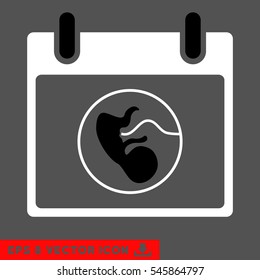 Embryo Calendar Day icon. Vector EPS illustration style is flat iconic bicolor symbol, black and white colors.