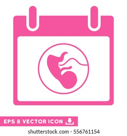 Embryo Calendar Day icon. Vector EPS illustration style is flat iconic symbol, pink color.