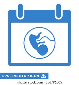 Embryo Calendar Day icon. Vector EPS illustration style is flat iconic symbol, cobalt color.