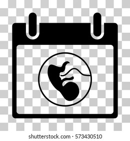 Embryo Calendar Day icon. Vector illustration style is flat iconic symbol, black color, transparent background. Designed for web and software interfaces.
