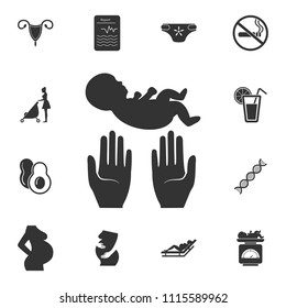 Embryo Care Hands icon. Simple element illustration. Embryo Care Hands symbol design from Pregnancy collection set. Can be used for web and mobile on white background