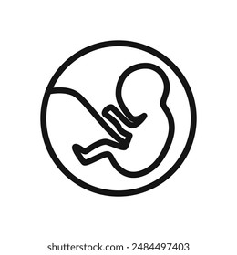 Embryo Child icon linear vector graphics sign