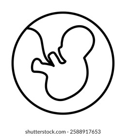 Embryo Child icon Outline vector symbol sign